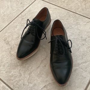 DEREK LAM 10 CROSBY | Gordon Oxford in Black Calf | Platform Leather Sneaker